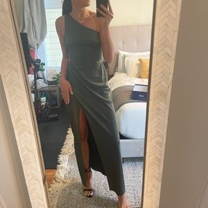 BHLDN one shoulder Forest Green